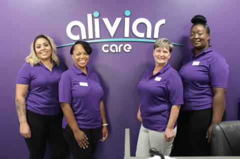 Caretakers at Aliviar Care's Longwood location, getting ready to start helping senior citizens.