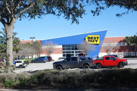 Best Buy on Rinehart Road (above) had more than $100,000 in merchadise stolen on Dec. 11. The robbers entered through the roof and spent hours collecting merchandise. 