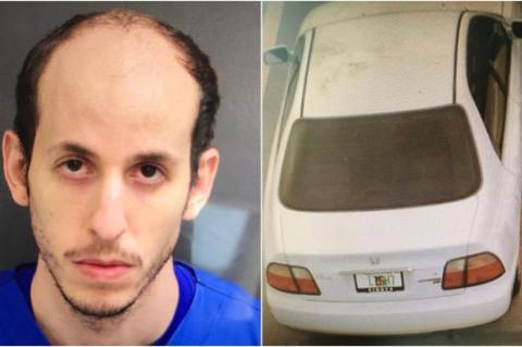 Seminole County is looking for suspect Grant Amato (left) who may be driving a 1996 Honda Accord (right).