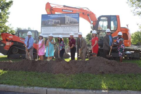 Officials with SCPS broke ground on a new gymnasium at the Crooms Academy of Information Technology on Thursday morning, ending a long wait for one.