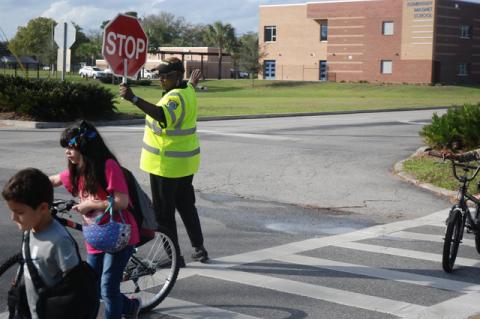 Star Myers was recently named the Crossing Guard of the Year for the State of Florida. She serves here at Goldsboro Elementary along 20th Street.
