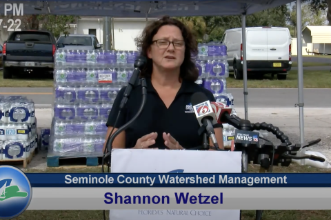 Seminole County Principal Environmentalist Specialist Shannon Wetzel speaks about the increase in mosquito populations in Seminole County after recent flooding.
