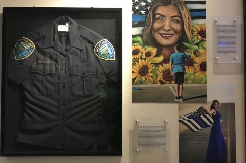 Officer Natalie Corona is memorialized in the Running 4 Heroes tribute hall. Displayed is one of two remaining uniforms that belonged to Corona. 