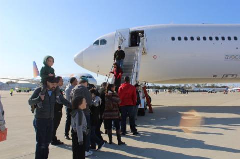 Visitors at the Aviation Day event were able to tour planes of all shapes and sizes.