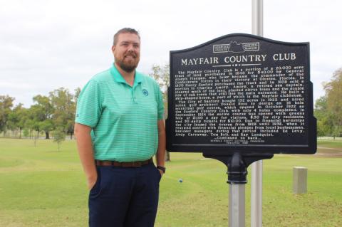 Pete Sands, General Manager of the Mayfair Country Club, was excited when the golf course was named the Historic Golf Trail Course of the Month by the Secretary of State.