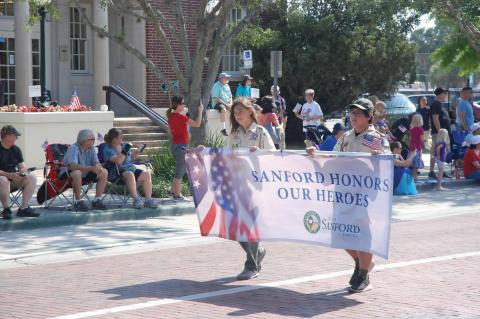 Last year during the Memorial Parade (above) the City of Sanford held a huge parade with a cermony following at Veterans Park. 
