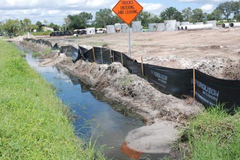 Ditch in front of a new subdivision going in on Sipes Avenue.