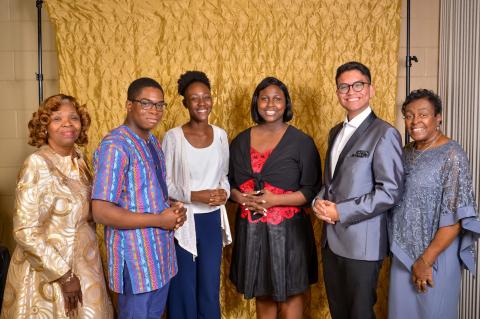 MLK 2020 Oratorical Contest Winners Pictured, L-R: Eva Lawson Williams, Christopher Onyiuke, Adrice Galloway, Jaelyn Wise, Rafael Quintero, Ruth Hardy Walker