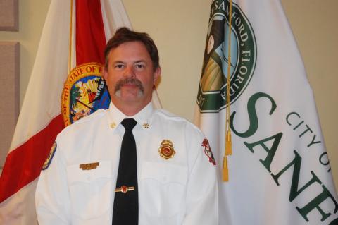 Ronnie McNeil (above) was named Sanford’s new fire chief at Monday night’s commission meeting. The day also marked McNeil’s 22nd anniversary of his career as a firefighter.