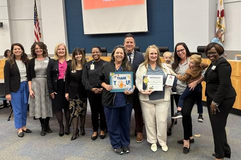 Seminole County Public Schools leaders recently recognized Oviedo Medical Center’s Labor & Delivery team for their commitment to the county’s Great Start Pathways to Success program. 