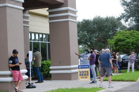 Lines form at the Seminole County Supervisor of Elections Office on E. Airport Boulevard last year during elections.