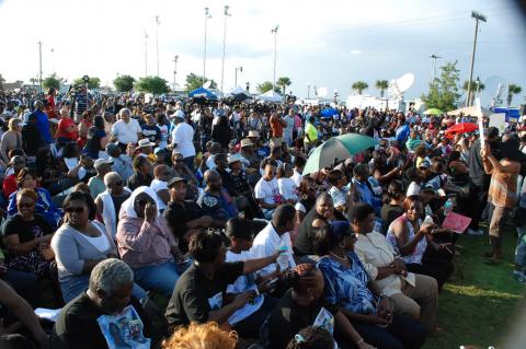 The lakefront of Fort Mellon Park (above) filled up for marches and rallies around 10 years ago following the death of Trayvon Martin.